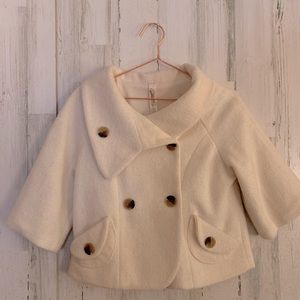 Priorities Women’s Cream White Wool Blazer-Size 6